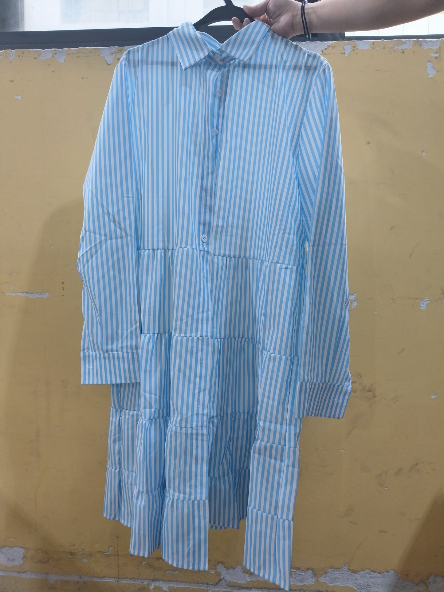 robe_chemise rayée manches_longues