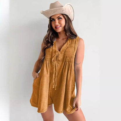 combinaison_short denim casual femme
