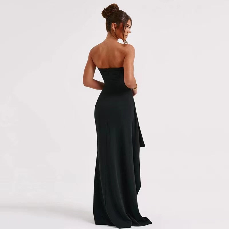 robe_longue fendue soirée chic