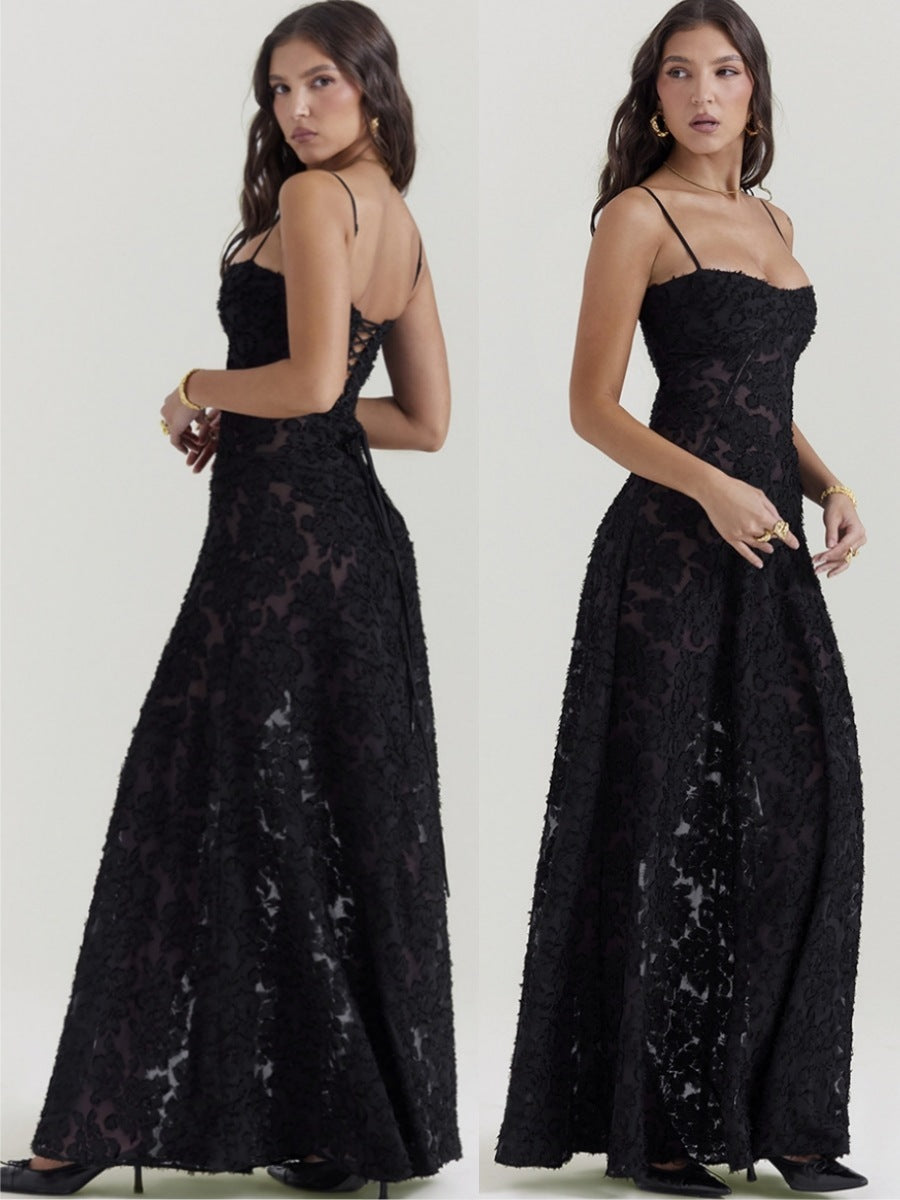 robe cocktail-bustier dentelle chic
