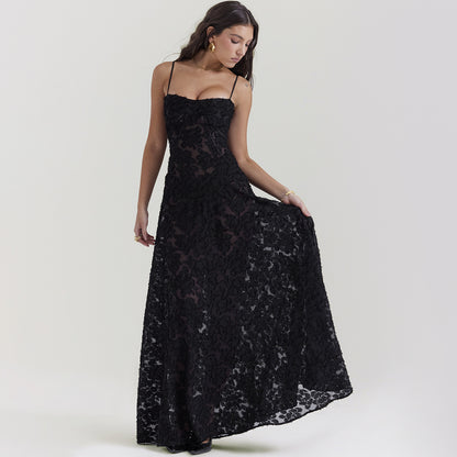 robe cocktail-bustier dentelle chic
