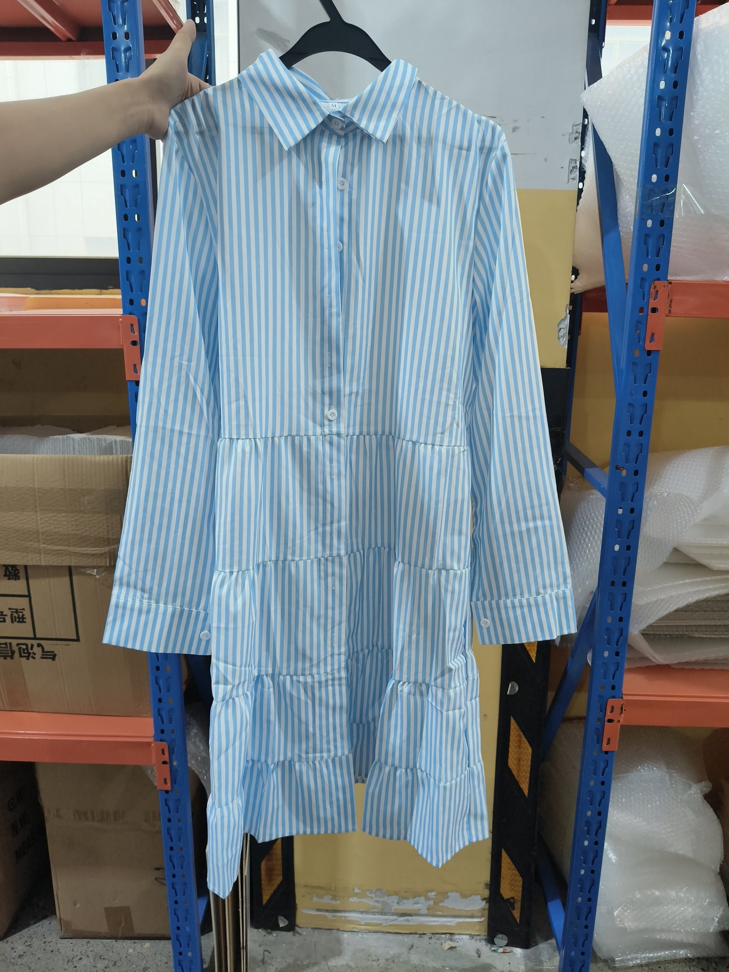 robe_chemise rayée manches_longues