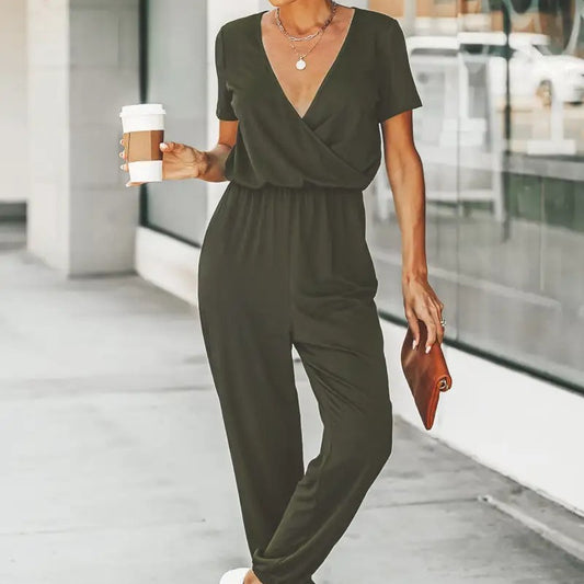 Ensemble Casual Noué – Décolleté Croisé & Allure