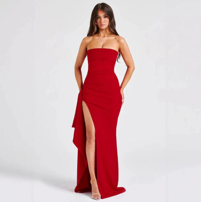 robe_longue fendue soirée chic