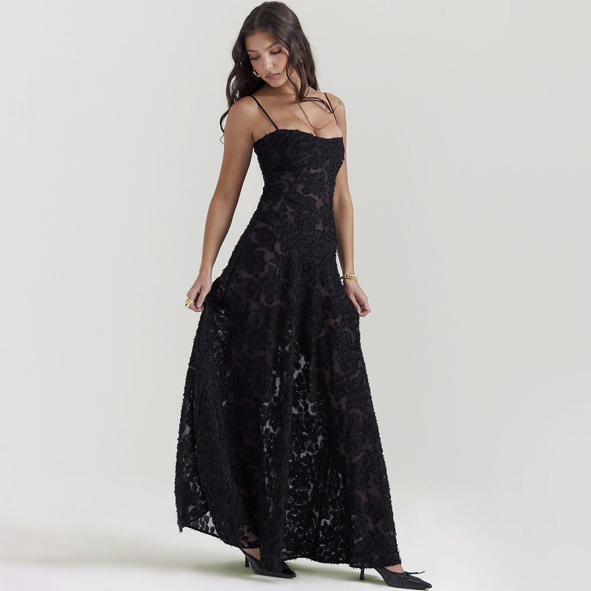 robe cocktail-bustier dentelle chic