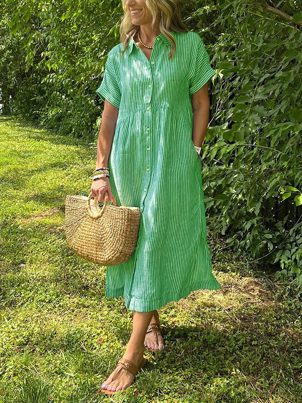 robe_casual rayée coton_linge